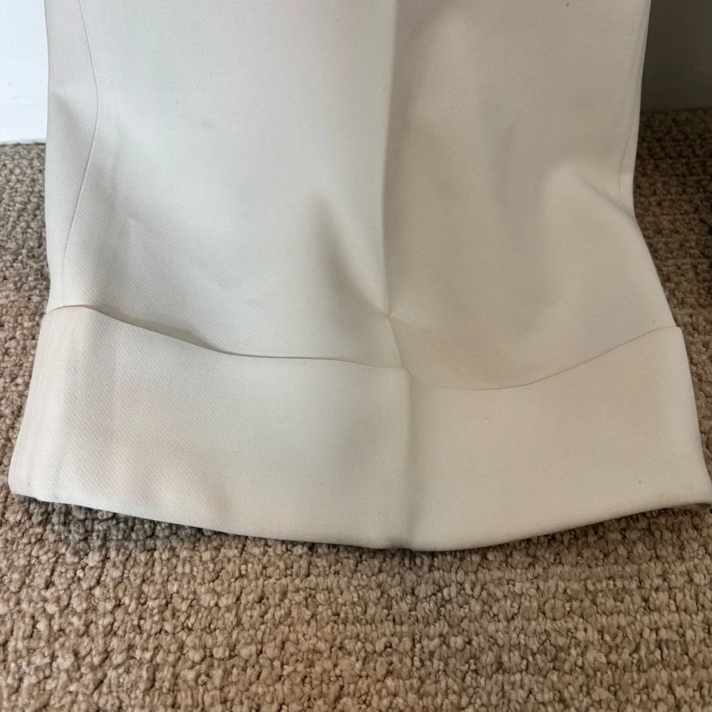 Alice + Olivia Ivory Wide Leg Trousers High Waist Tailored Pants Tall Size 0 - Picture 7 of 7